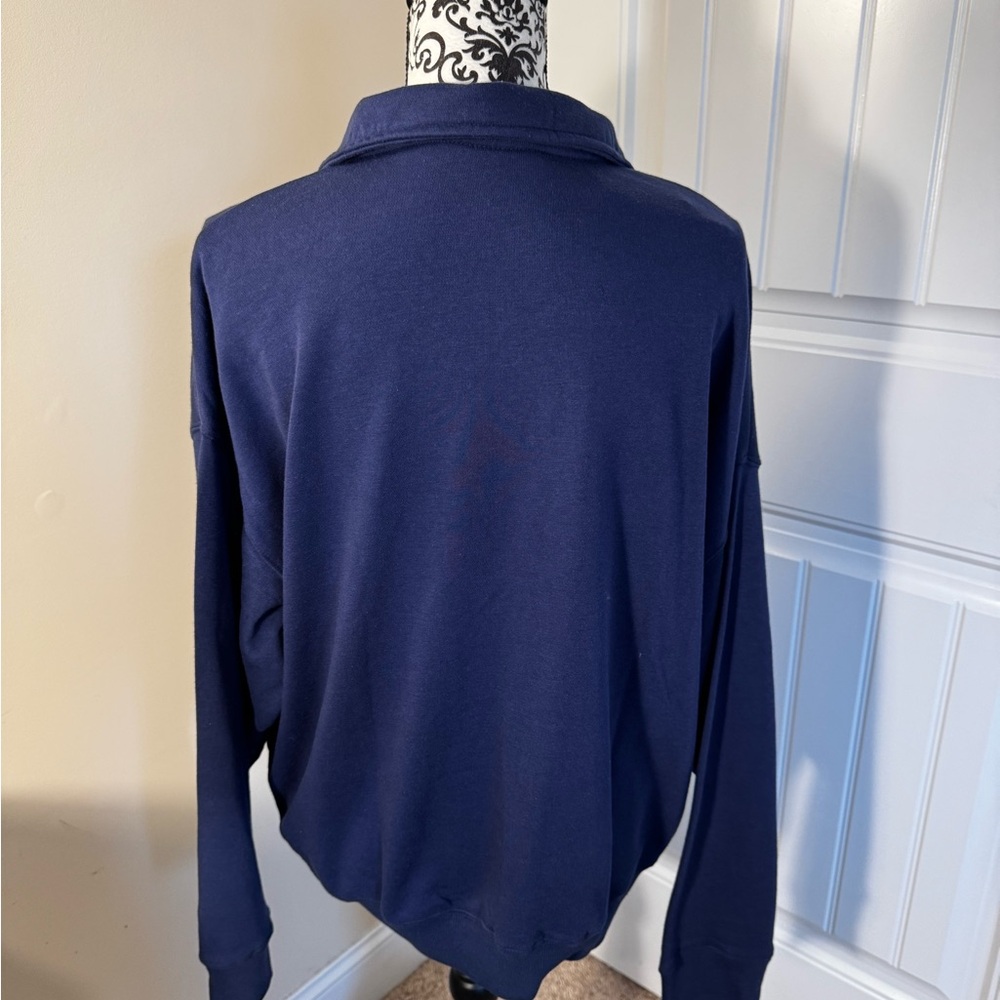 Champion Navy Blue Quarter-Button Pullover Sweatshirt NWT - Picture 6 of 8
